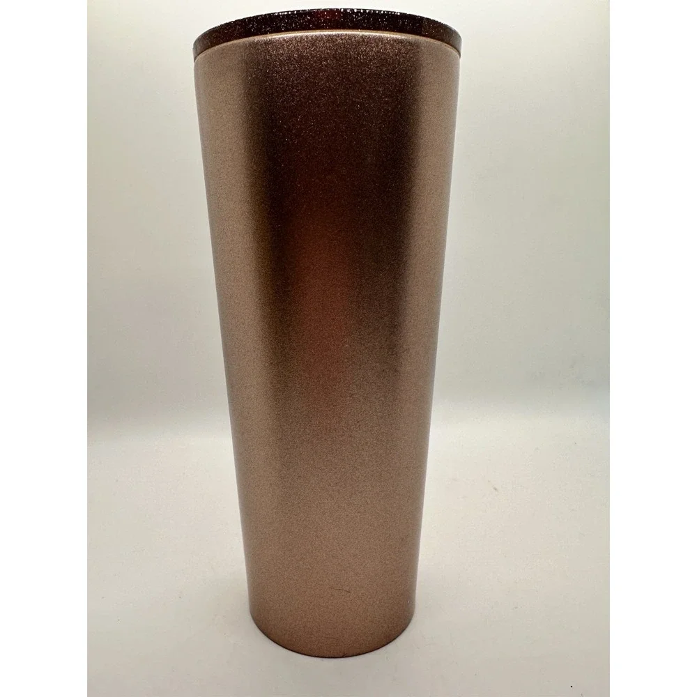 Starbucks Rose Gold Pink Metallic Stainless Steel 24oz Cold Cup Tumbler No Straw